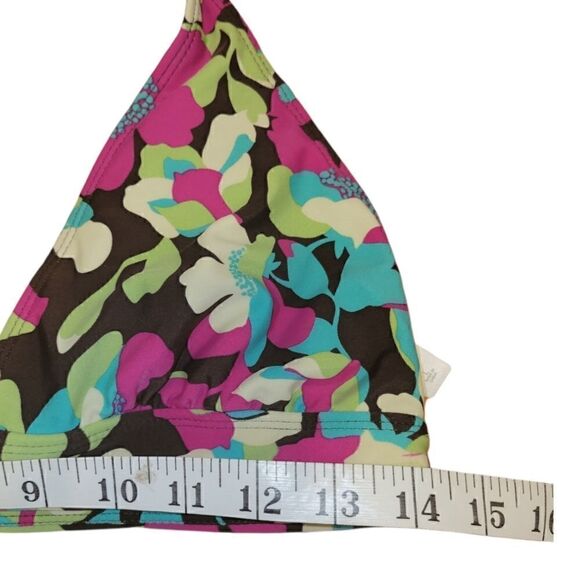 Gap Body Floral Brown 2 piece Halter Bikini Swimsuit L - Picture 3 of 10